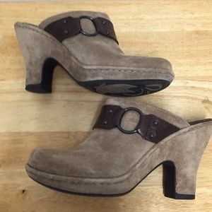 Born Shoes Suede & Leather Clogs